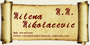 Milena Mikolačević vizit kartica